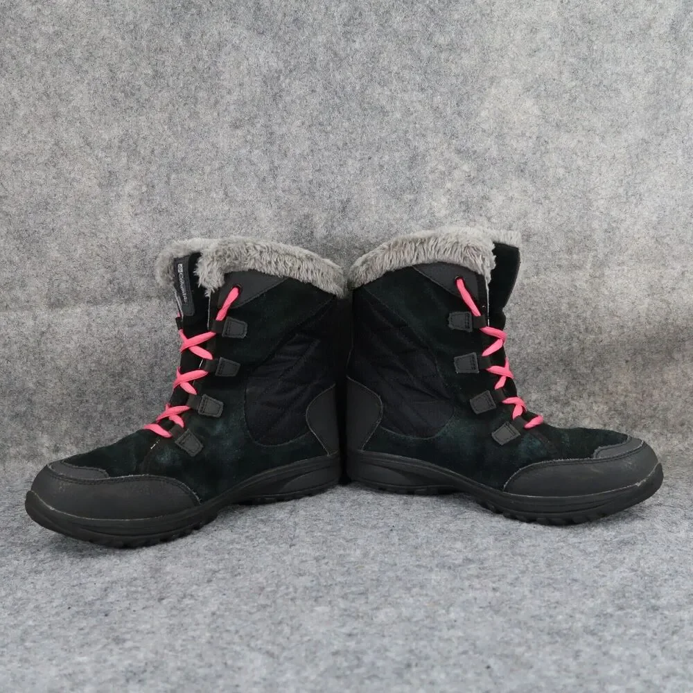Columbia Shoes Kids 6 Boots Winter Snow Ice Maiden Leather Quilted Waterproof